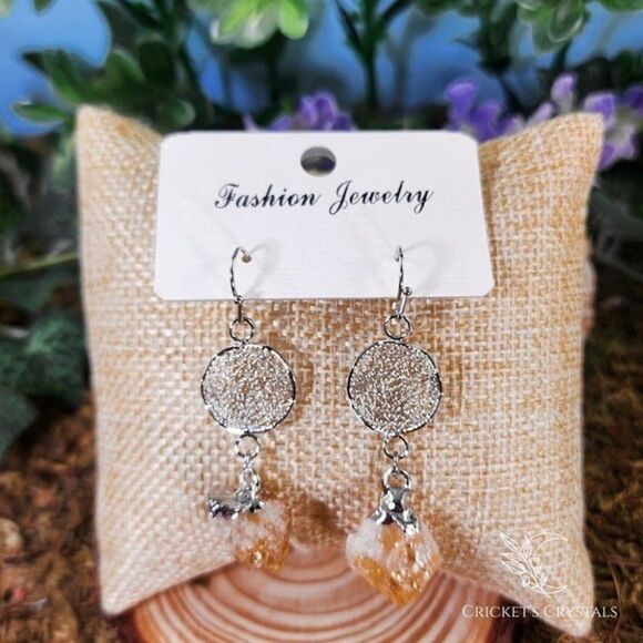 Citrine Dreamcatcher Earrings #14 - Picture 1 of 1